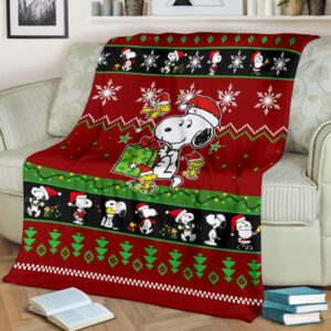 SNOOPY CHRISTMAS FLEECE BLANKET GIFT FOR FAN
