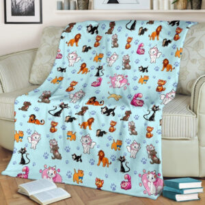 CUTE DISNEY CATS FLEECE BLANKET GIFT FOR FAN