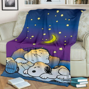 SNOOPY AND CHARLIE BROWN AND PEANUTS FLEECE BLANKET GIFT FOR FAN