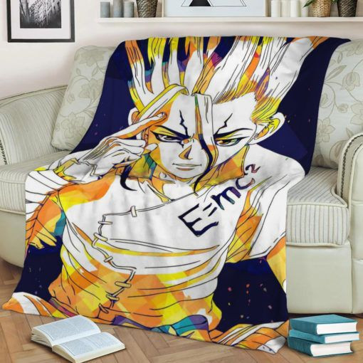 DR STONE SENKU ISHIGAMI ANIME BEST SELLER FLEECE BLANKET GIFT FOR FAN DR STONE SENKU ISHIGAMI ANIME BEST SELLER FLEECE BLANKET GIFT FOR FAN