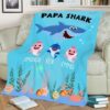 LOVELYPOD PAPA SHARK LOVERS FLEECE BLANKET GIFT FOR FAN