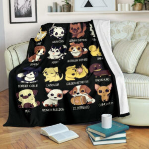 DOGS LOVERS PREMIUM FLEECE BLANKET GIFT FOR FAN