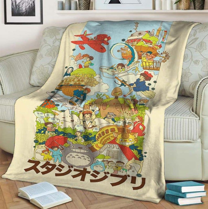 STUDIO GHIBLI FOR FAN FLEECE BLANKET GIFT FOR FAN STUDIO GHIBLI FOR FAN FLEECE BLANKET GIFT FOR FAN