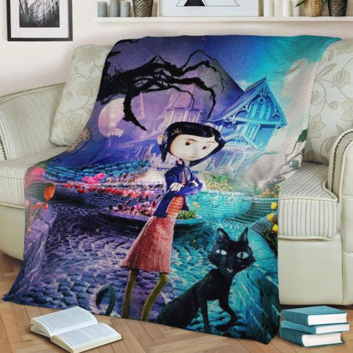 CORALINE ANIME JAPAN BEST SELLER FLEECE BLANKET GIFT FOR FAN CORALINE ANIME JAPAN BEST SELLER FLEECE BLANKET GIFT FOR FAN