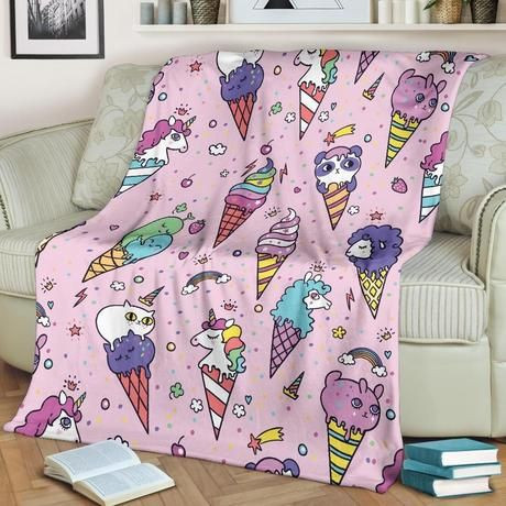 COLORFUL ICE CREAM BEST SELLER FLEECE BLANKET GIFT FOR FAN COLORFUL ICE CREAM BEST SELLER FLEECE BLANKET GIFT FOR FAN