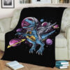 DINOSAUR ASTRONAUT SPACE FLEECE BLANKET GIFT FOR FAN