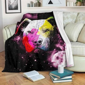 COLORFUL PITBULL BESTSELLER FLEECE BLANKET GIFT FOR FAN