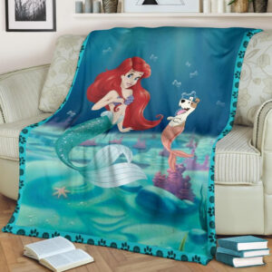 PARSON RUSSELL DOG LOVERS AND MERMAID FLEECE BLANKET GIFT FOR FAN