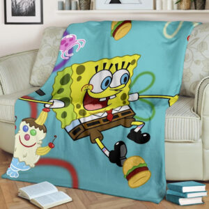 SPONGEBOB FLEECE BLANKET GIFT FOR FAN