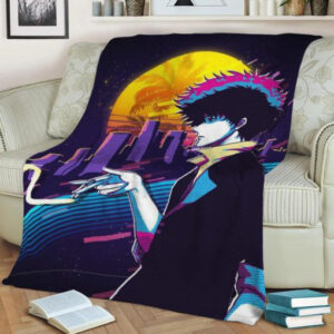 SPIKE SPIEGEL RETRO 80S BEST SELLER FLEECE BLANKET GIFT FOR FAN