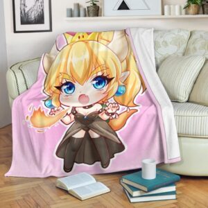 CUTE BOWSETTE SUPER MARIO FLEECE BLANKET GIFT FOR FAN
