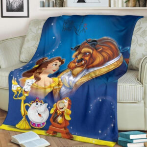 BEAUTY AND THE BEAST DISNEY CARTOON BEST SELLER FLEECE BLANKET GIFT FOR FAN