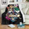 MAD LOVE SKULL HALEY QUINN AND JOKER BEST SELLER FLEECE BLANKET GIFT FOR FAN