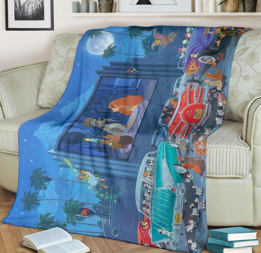 LADY AND THE TRAMP SCENE DISNEY BEST SELLER FLEECE BLANKET GIFT FOR FAN LADY AND THE TRAMP SCENE DISNEY BEST SELLER FLEECE BLANKET GIFT FOR FAN