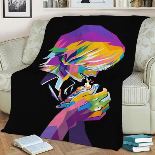 SANJI ONE PIECE FLEECE BLANKET GIFT FOR FAN SANJI ONE PIECE FLEECE BLANKET GIFT FOR FAN