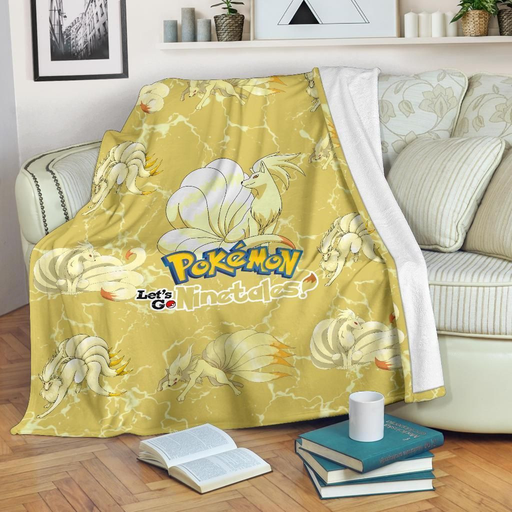 LET’S GO NINETALES POKEMON FLEECE BLANKET GIFT FOR FAN LET’S GO NINETALES POKEMON FLEECE BLANKET GIFT FOR FAN