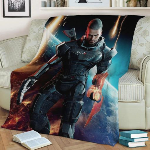 MASS EFFECT FLEECE BLANKET GIFT FOR FAN MASS EFFECT FLEECE BLANKET GIFT FOR FAN