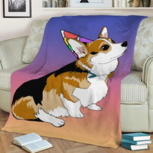 CORGI DOG LOVERS PARTY BOY FLEECE BLANKET GIFT FOR FAN