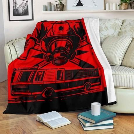 FIRE TRUCK FLEECE BLANKET GIFT FOR FAN FIRE TRUCK FLEECE BLANKET GIFT FOR FAN