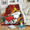 BOOKWORM SNOOPY AND WOODSTOCK FOR BOOK LOVERS FLEECE BLANKET