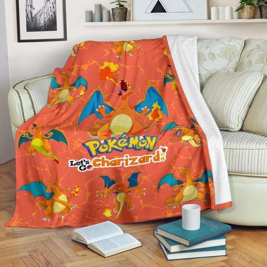 LET’S GO CHARIZARD POKEMON FLEECE BLANKET GIFT FOR FAN LET’S GO CHARIZARD POKEMON FLEECE BLANKET GIFT FOR FAN