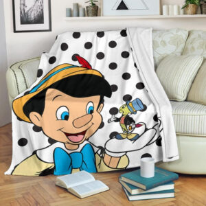 JIMINY CRICKET PINOCCHIO FLEECE BLANKET GIFT FOR FAN