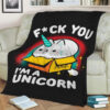 KITTY UNICORN FLEECE BLANKET GIFT FOR FAN