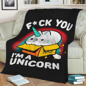KITTY UNICORN FLEECE BLANKET GIFT FOR FAN