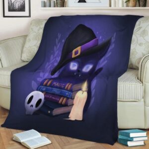 WITCH CAT FLEECE BLANKET GIFT FOR FAN