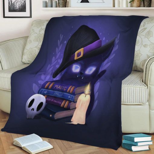WITCH CAT FLEECE BLANKET GIFT FOR FAN WITCH CAT FLEECE BLANKET GIFT FOR FAN