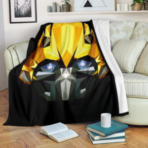 BUMBLEBEE TRANSFORMER FLEECE BLANKET GIFT FOR FAN