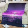BEACH SUNSET RETRO VINTAGE FLEECE BLANKET GIFT FOR FAN