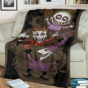 NIGHTMARE BEFORE CHRISTMAS FUNNY DRAWING BEST SELLER FLEECE BLANKET GIFT FOR FAN