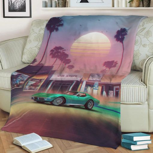 SYNTHWAVE SUNSET DRIVE BEST SELLER FLEECE BLANKET GIFT FOR FAN SYNTHWAVE SUNSET DRIVE BEST SELLER FLEECE BLANKET GIFT FOR FAN
