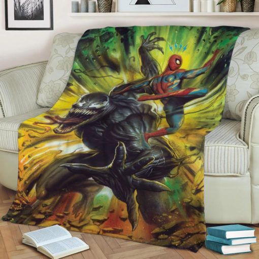 VENOM AND SPIDER-MAN AVENGERS MARVEL FLEECE BLANKET GIFT FOR FAN VENOM AND SPIDER-MAN AVENGERS MARVEL FLEECE BLANKET GIFT FOR FAN