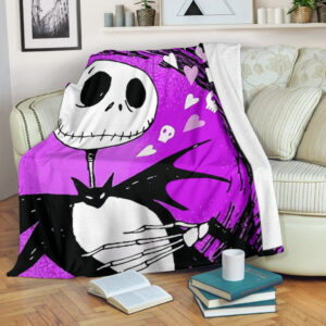JACK SKELLINGTON IN HALLOWEEN FLEECE BLANKET