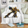 BUMBLEBEE TRANSFORMER FLEECE BLANKET GIFT FOR FAN