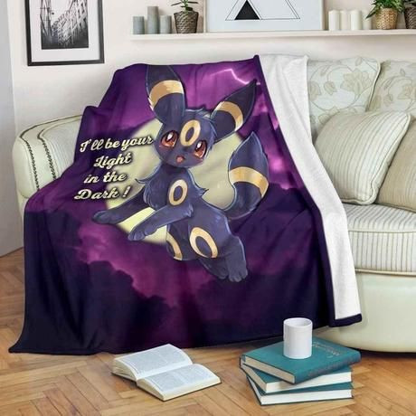 UMBREON LIGHT IN THE DARK LOVE QUOTE BEST SELLER FLEECE BLANKET GIFT FOR FAN UMBREON LIGHT IN THE DARK LOVE QUOTE BEST SELLER FLEECE BLANKET GIFT FOR FAN