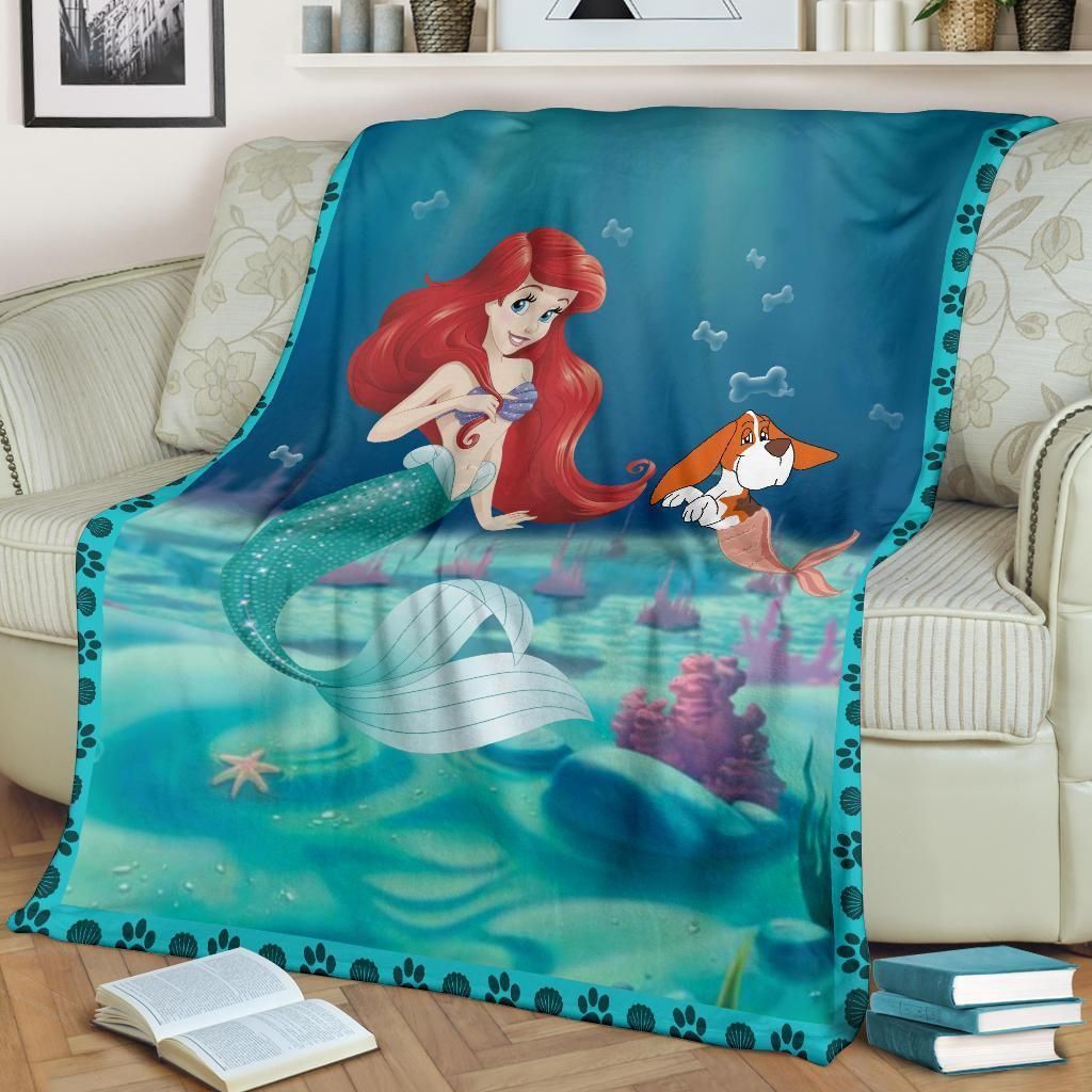 BASSET HOUND DOG LOVERS AND MERMAID FLEECE BLANKET GIFT FOR FAN BASSET HOUND DOG LOVERS AND MERMAID FLEECE BLANKET GIFT FOR FAN