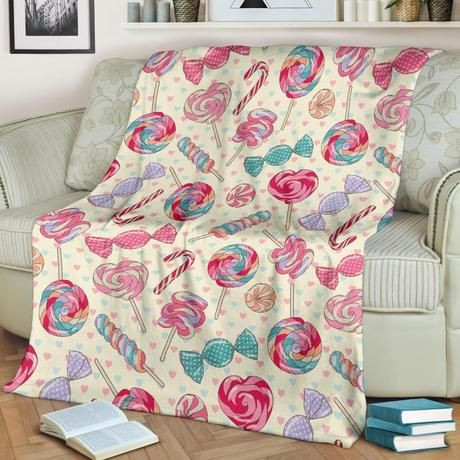 CANDY COLORFUL LOLLIPOP BEST SELLER FLEECE BLANKET GIFT FOR FAN CANDY COLORFUL LOLLIPOP BEST SELLER FLEECE BLANKET GIFT FOR FAN