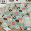 DONUT LIGHT BLUE BEST SELLER FLEECE BLANKET GIFT FOR FAN