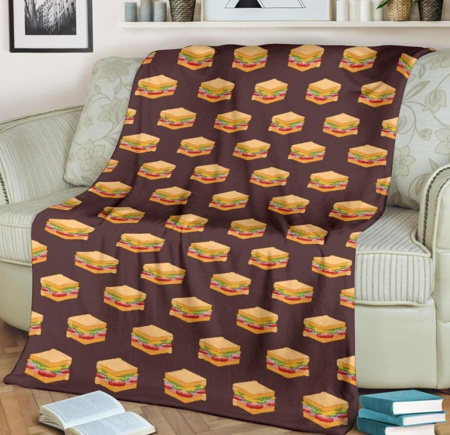 SANDWICH PATTERN PRINT DESIGN BROWN BEST SELLER FLEECE BLANKET GIFT FOR FAN SANDWICH PATTERN PRINT DESIGN BROWN BEST SELLER FLEECE BLANKET GIFT FOR FAN