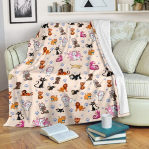 FUNNY DISNEY CATS FLEECE BLANKET GIFT FOR FAN