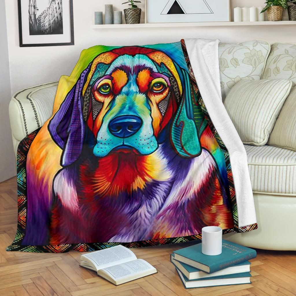 COLORFUL BEAGLE FLEECE BLANKET GIFT FOR FAN COLORFUL BEAGLE FLEECE BLANKET GIFT FOR FAN