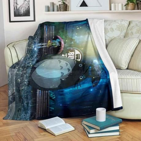 MY NEIGHBOURS TOTORO FLEECE BLANKET GIFT FOR FAN MY NEIGHBOURS TOTORO FLEECE BLANKET GIFT FOR FAN