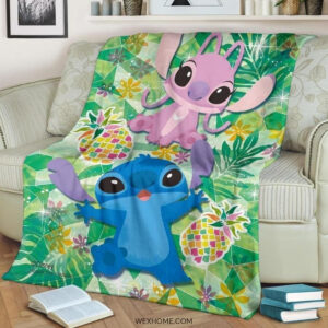 STITCH ANGEL AND STITCH CARTOON BEST SELLER FLEECE BLANKET GIFT FOR FAN