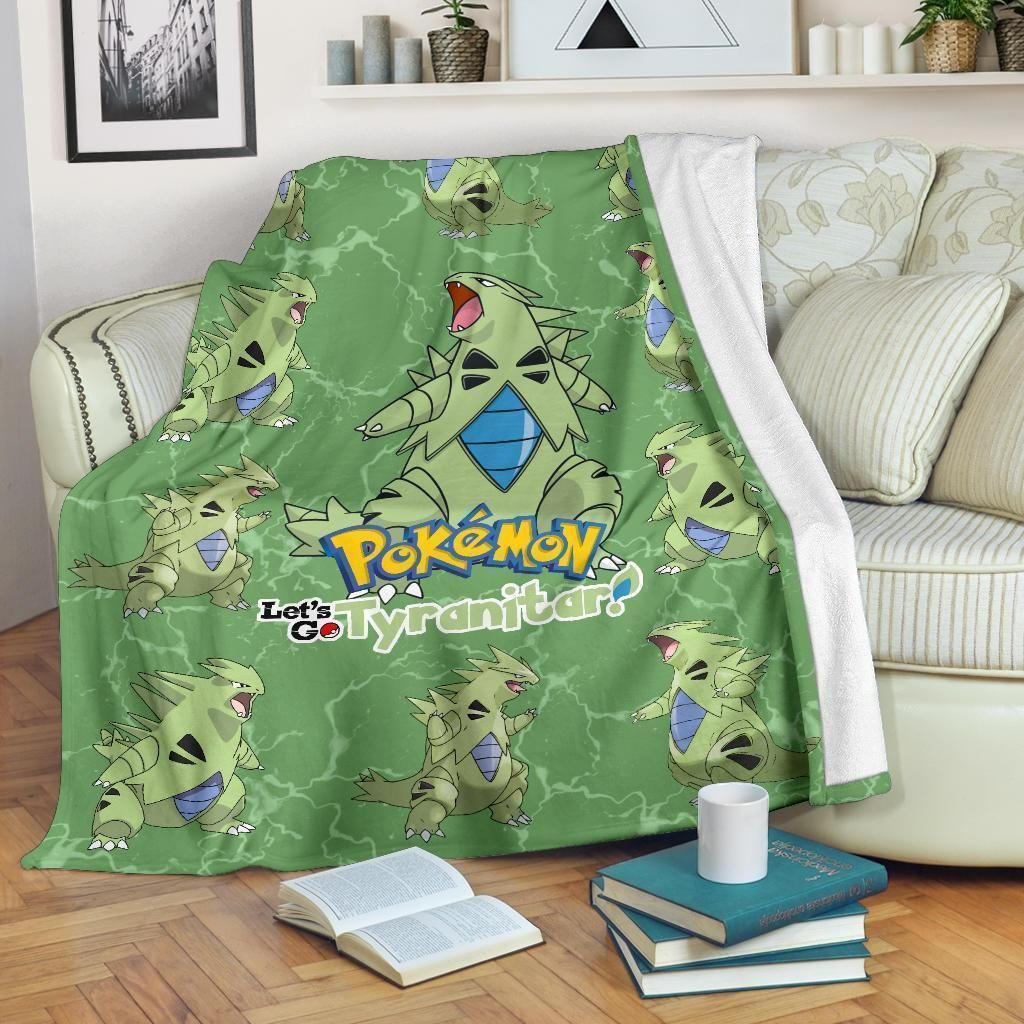 LET’S GO TYRANITAR POKEMON FLEECE BLANKET GIFT FOR FAN LET’S GO TYRANITAR POKEMON FLEECE BLANKET GIFT FOR FAN
