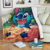 HAPPY STITCH DISNEY FLEECE BLANKET GIFT FOR FAN