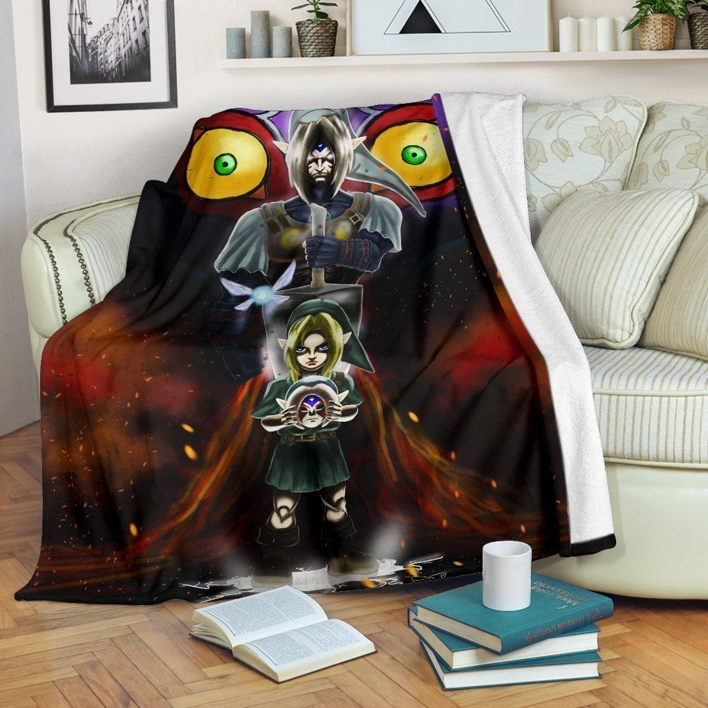 LEGEND OF ZELDA MAJORA’S GRAPHIC STYLE FLEECE BLANKET GIFT FOR FAN LEGEND OF ZELDA MAJORA’S GRAPHIC STYLE FLEECE BLANKET GIFT FOR FAN