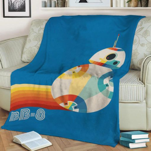 BB8 RETRO VINTAGE FLEECE BLANKET GIFT FOR FAN BB8 RETRO VINTAGE FLEECE BLANKET GIFT FOR FAN